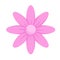 Simple daisy chamomile. Camomile icon. Cartoon design icon. Flat vector illustration. Isolated on white background.