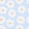 Simple daisy flowers seamless pattern in naive style