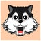 Simple dark grey siberian husky vector image