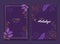 Simple Dark Purple Floral Celebration Wedding Card Invitation