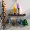Simple decoration winter seasonal, gnome on bamboo, ribbon Christmas tree ornaments