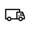 Simple Delivery, Shipping Box Car Outline Vector Icon Illustration