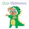 Simple design clipart cute puppy with Halloween costumes. Kawaii character vector design.