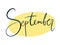 simple design element lettering handwritten autumn months september on light orange background printable media ballet journal