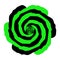 Simple design of illustration spinning green and black