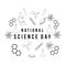 simple design national science day with line science element symbol