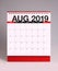 Simple desk calendar 2019 - August