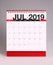 Simple desk calendar 2019 - July