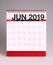 Simple desk calendar 2019 - June