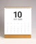 Simple desk calendar 2020 - October