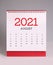 Simple desk calendar 2021 - August