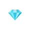 Simple diamond blue cartoon icon.