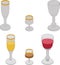 Simple different wine glasses