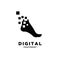 Simple digital footprint Explorer Foot with pixel art. suitable for Adventure, expedition, Freedom, traveling logo vector