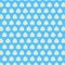 Simple Ditsy fabric pattern of small white daffodils and light blue forget-me-nots on a light blue background