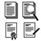 Simple document and search document with magnifying glass icon set vector