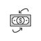 Simple dollars flow isolated Graphic line vector illustration. editable Style in EPS 10 business concept.