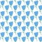 Simple doodle blue tulip pattern. Cute flower seamless background. Summer wallpaper.