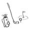 Simple doodle of golf equipment