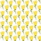 Simple doodle yellow tulip pattern. Cute flower seamless background. Summer wallpaper.