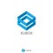 Simple dual blue box logo concept. double shape. Logo Template.