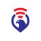 Simple eagle Logo with a symbol of WiFi