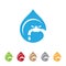 Simple eco plumbing company logo concept shaped air droplets