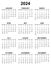 Simple editable vector calendar for year 2024 sundays first, easy to edit and use