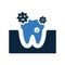 Simple editable vector graphics.Tooth, germs icon