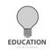 Simple Education Idea Light Bulb Logo Vector Graphic