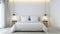A simple yet elegant bedroom with a platform bed crisp white bedding and a few wellcurated decor items promoting a