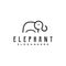 Simple elegant Elephant monoline line art logo design Vector Stock Illustration