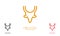 simple and elegant horned deer head animal logo icon