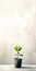 simple and elegant potted plant against a textured beige wall, symbolizing growth, natural beauty, and tranquility in a