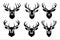 A simple and elegant vector design of a deer icon featuring graceful antlers.