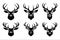 A simple and elegant vector design of a deer icon featuring graceful antlers.