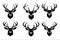 A simple and elegant vector design of a deer icon featuring graceful antlers.