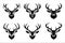 A simple and elegant vector design of a deer icon featuring graceful antlers.
