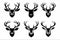 A simple and elegant vector design of a deer icon featuring graceful antlers.