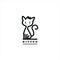 Simple emblem of cute standing kitten