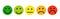 Simple emoji feedback face. Testimonial each green client reaction service from yellow admiration with eyes.