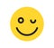 Simple emotion face and yellow cartoon emoji.