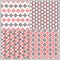 Simple ethnic black white and red geometric shapes seamless pattern, vector