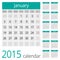 Simple european 2015 year vector calendar