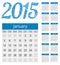 Simple european 2015 year vector calendar