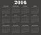 Simple european square calendar 2016