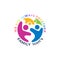 Simple family icon with circle design social, colorful