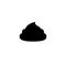 Simple feces icon. Black poop simbol. Fecals sign.