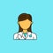 Simple female doctor avatar vector illustration