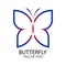 Simple feminine butterfly shaped logo